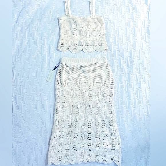 Rachel Zoe knit cropped top and skirt set size M - Picture 2 of 14